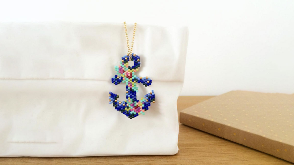 Schéma Pendentif ancre marine en perles miyuki de Mon petit bazar Schéma Pendentif ancre marine en perles miyuki de Mon petit bazar