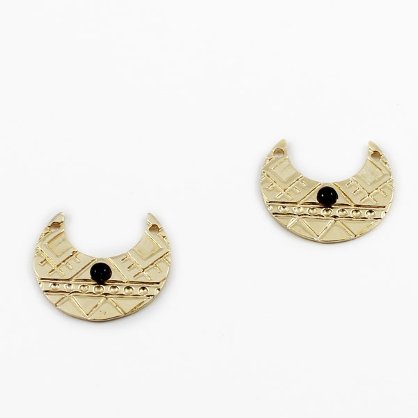 Boucles d'oreilles ethniques fantaisie en Plaqué or : Etape 1