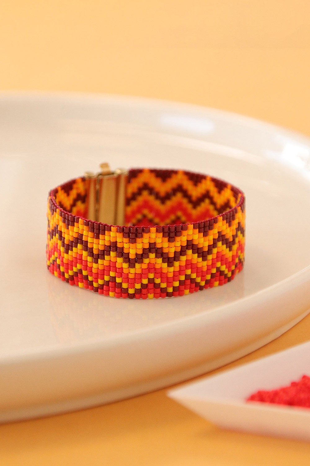 Schéma Grille tissage Bracelet Miyuki et fermoir beadslide