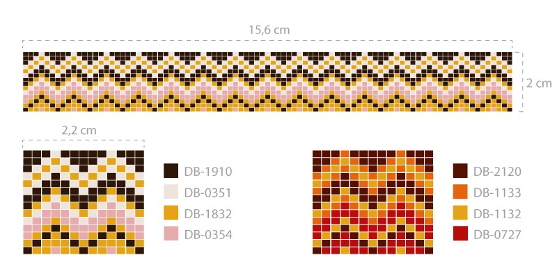 Schéma Grille tissage Bracelet Miyuki et fermoir beadslide