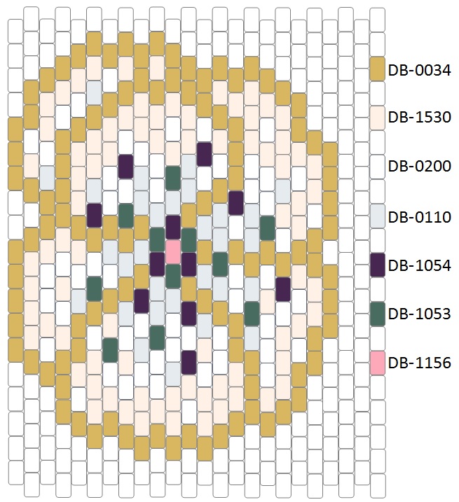 Schéma Broche motif anémone en tissage brick stitch par Mon Petit Bazar